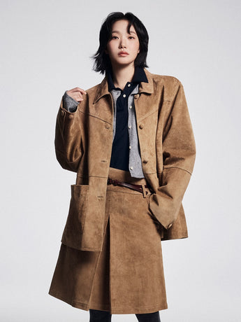 SUEDE OVERSIZED JACKET_CAMEL