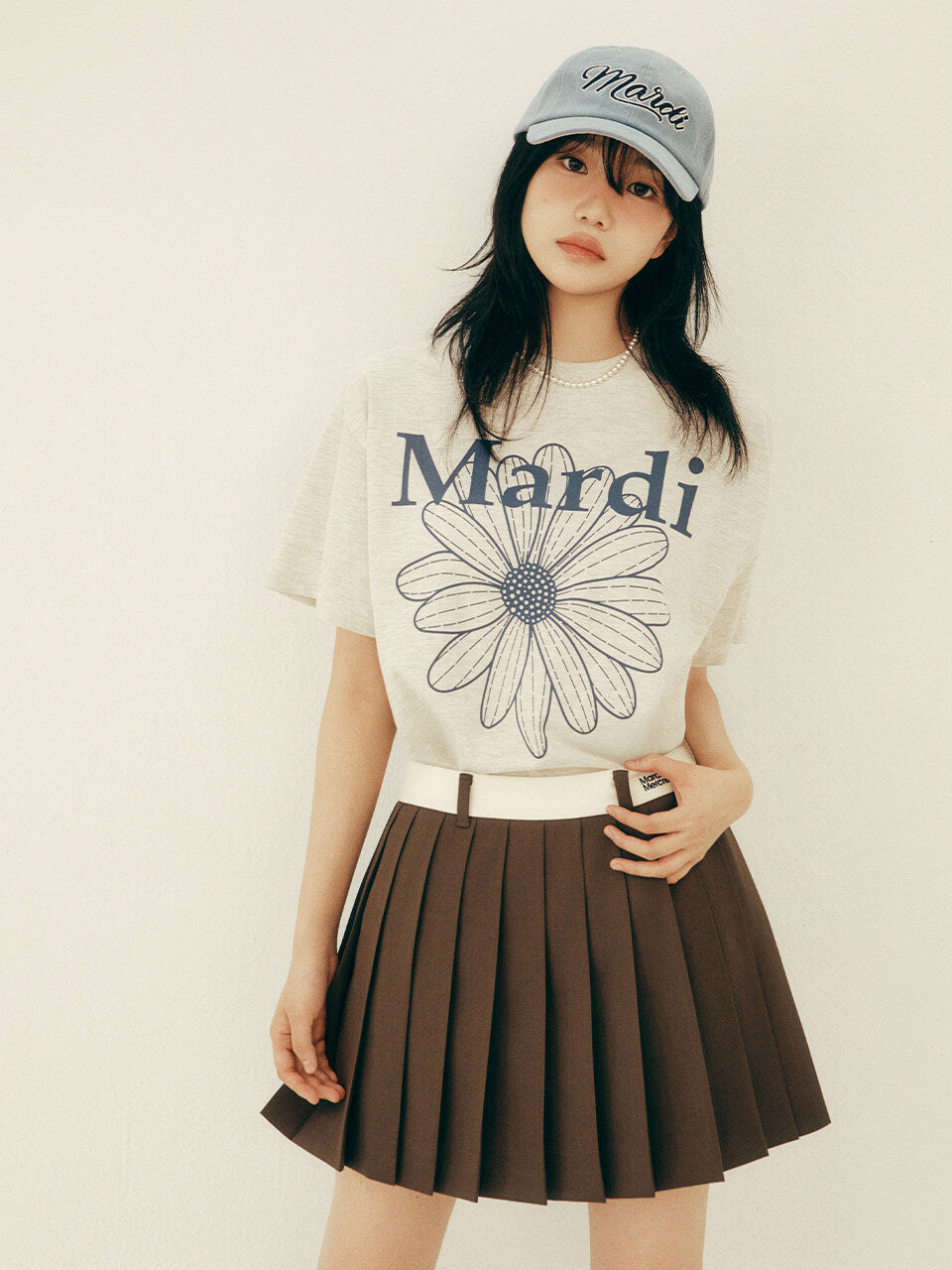 TSHIRT FLOWERMARDI_OATMEAL BLUE