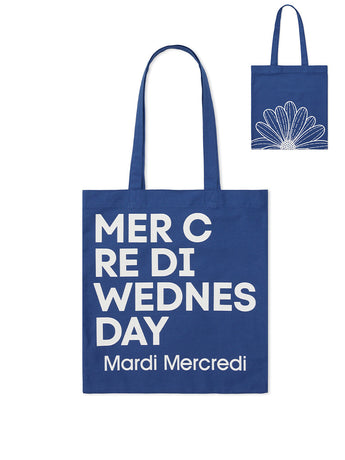 CANVAS BAG FLOWER DU MERCREDI_VIVIDBLUE WHITE