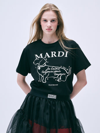 TSHIRT SWING THE TAIL DDANJI FLOWER CHOKER_BLACK IVORY