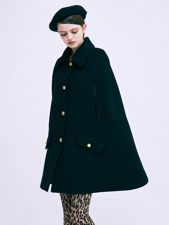 WOOL CLASSIC CAPE_BLACK