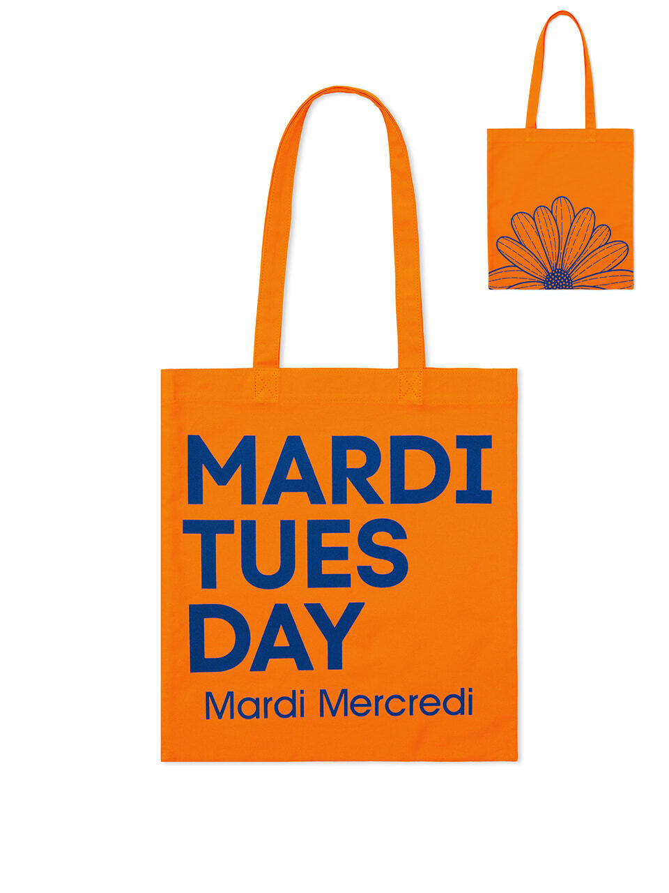 CANVAS BAG FLOWER DU MARDI_ORANGE BLUE