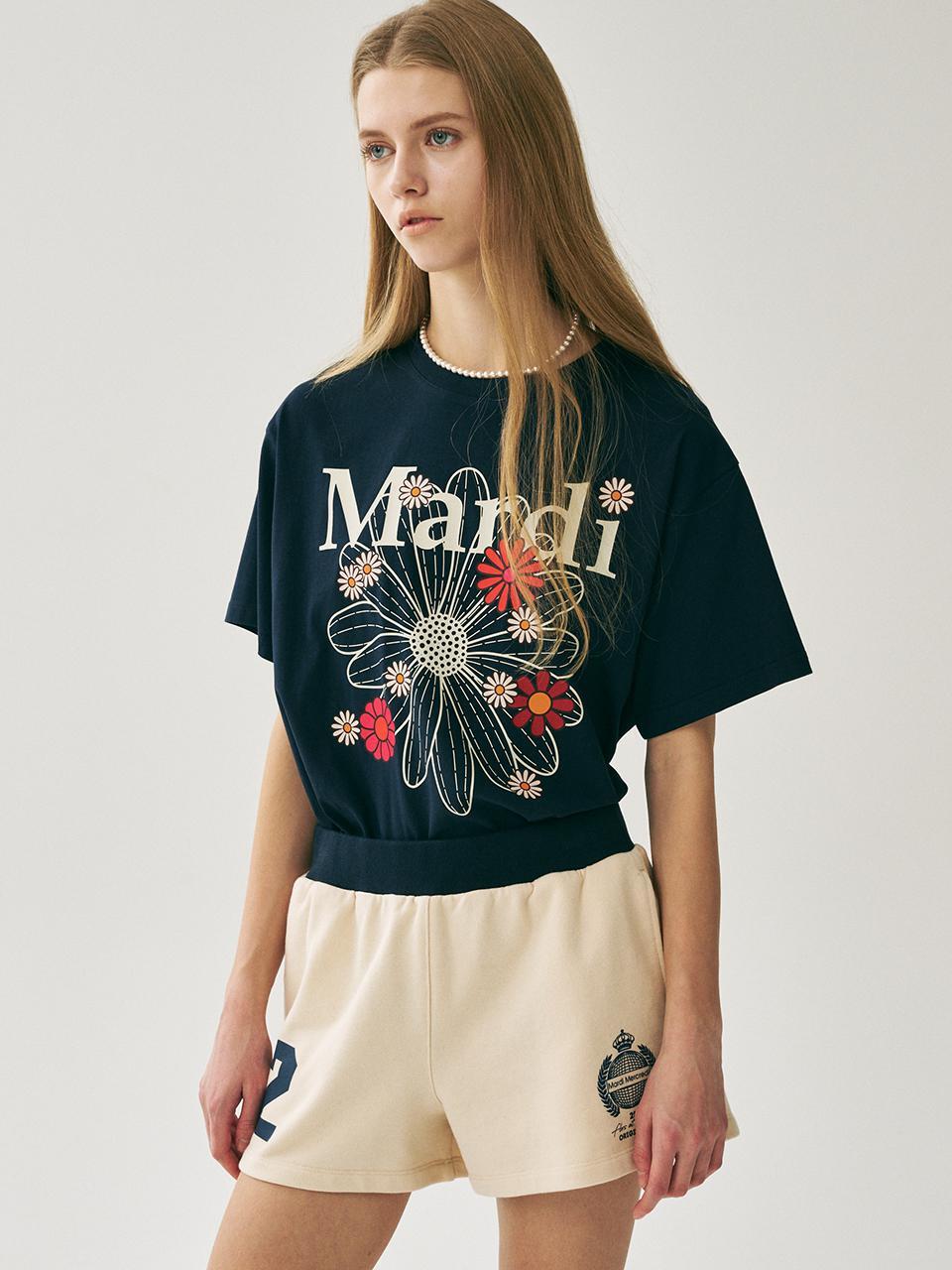 TSHIRT FLOWERMARDI BLOSSOM_NAVY IVORY