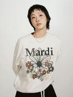 SWEATSHIRT FLOWERMARDI JARDIN_OATMEAL BLACK