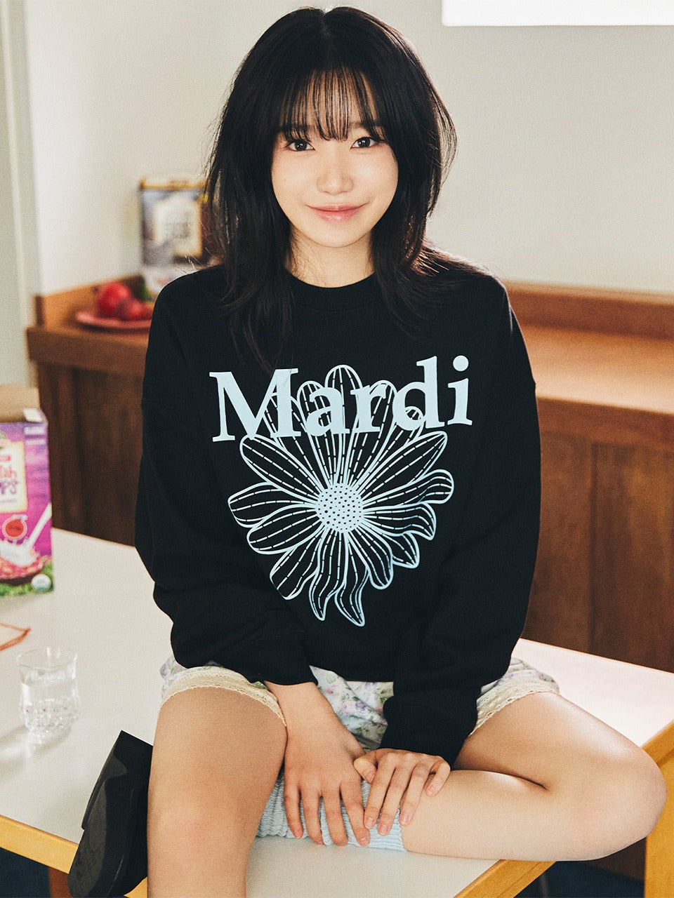 [EXCLUSIVE] SWEATSHIRT FLOWERMARDI_BLACK SKY