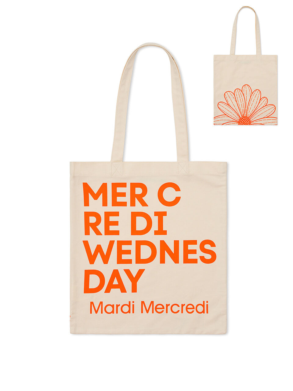 CANVAS BAG FLOWER DU MERCREDI_CREAM ORANGE